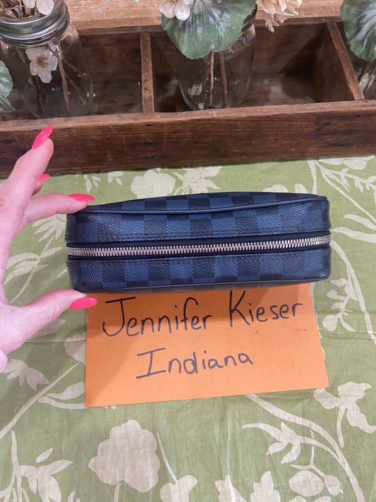 Cobalt Damier Toiletry Pouch PM