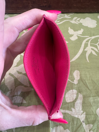 Lockme Credit Card Holder (Calfskin Pink Leather)