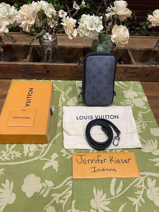 Reverse Monogram Eclipse Double Phone Pouch