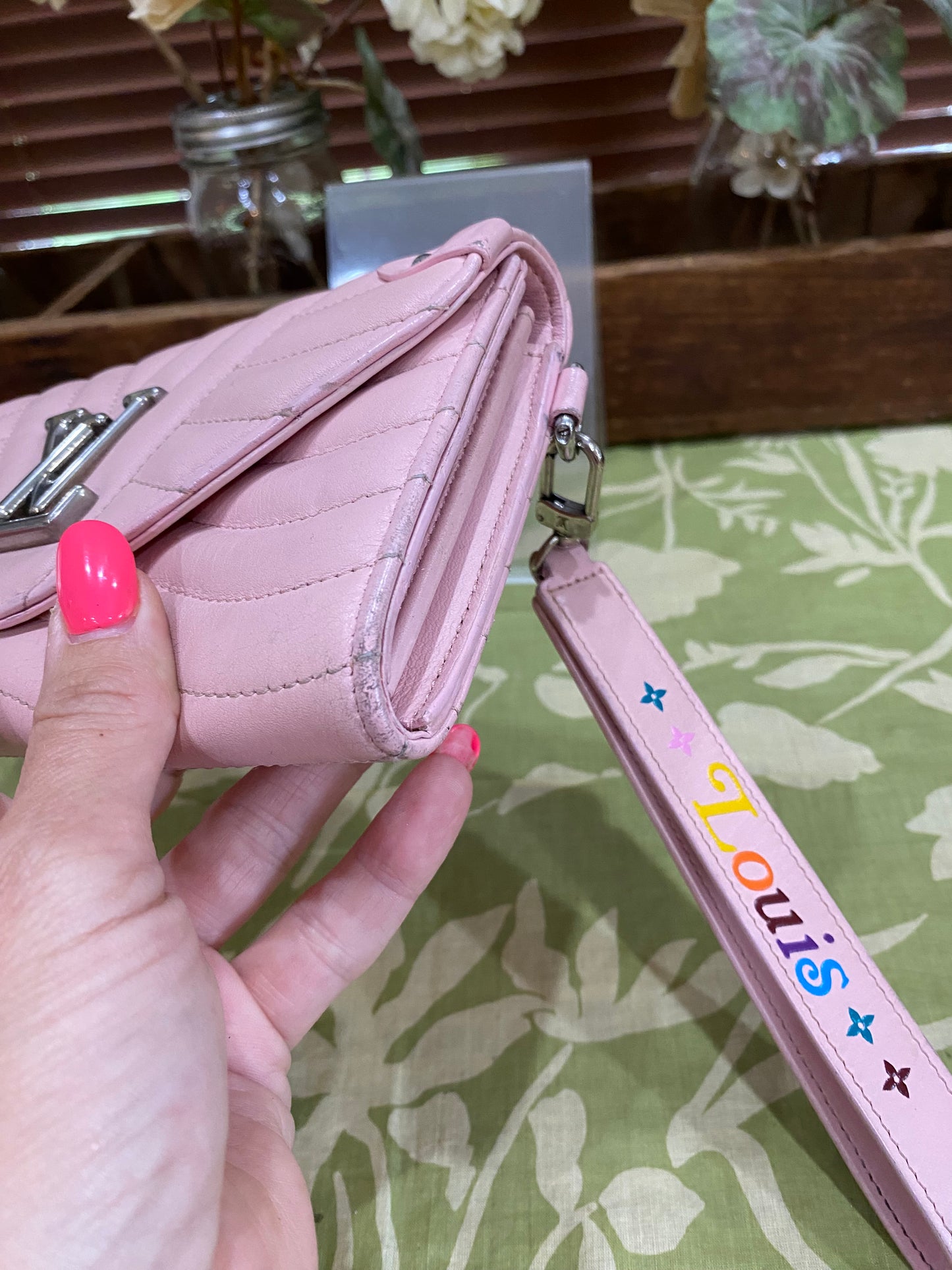 New Wave Calf Leather Long Wallet Wristlet