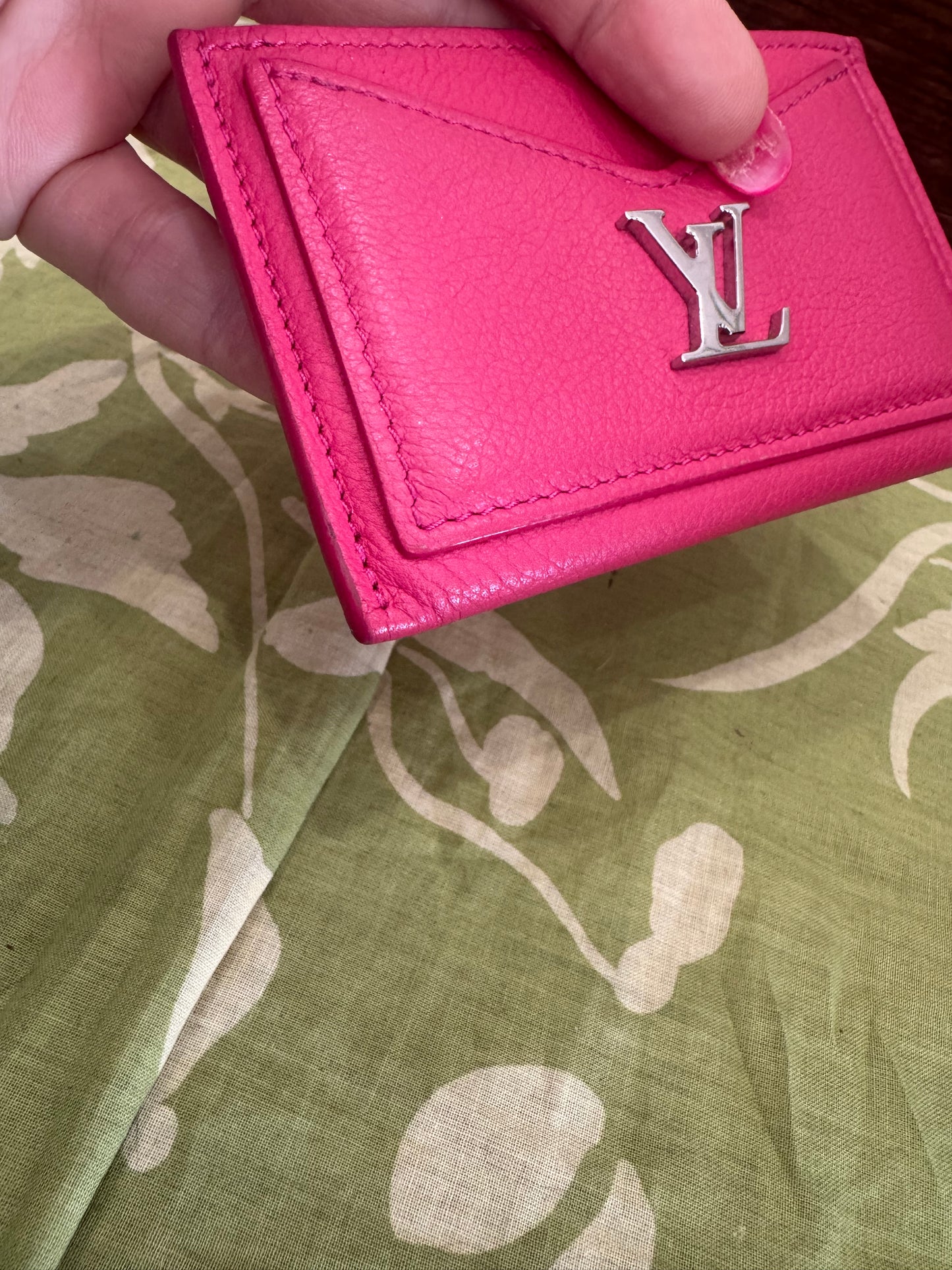 Lockme Credit Card Holder (Calfskin Pink Leather)