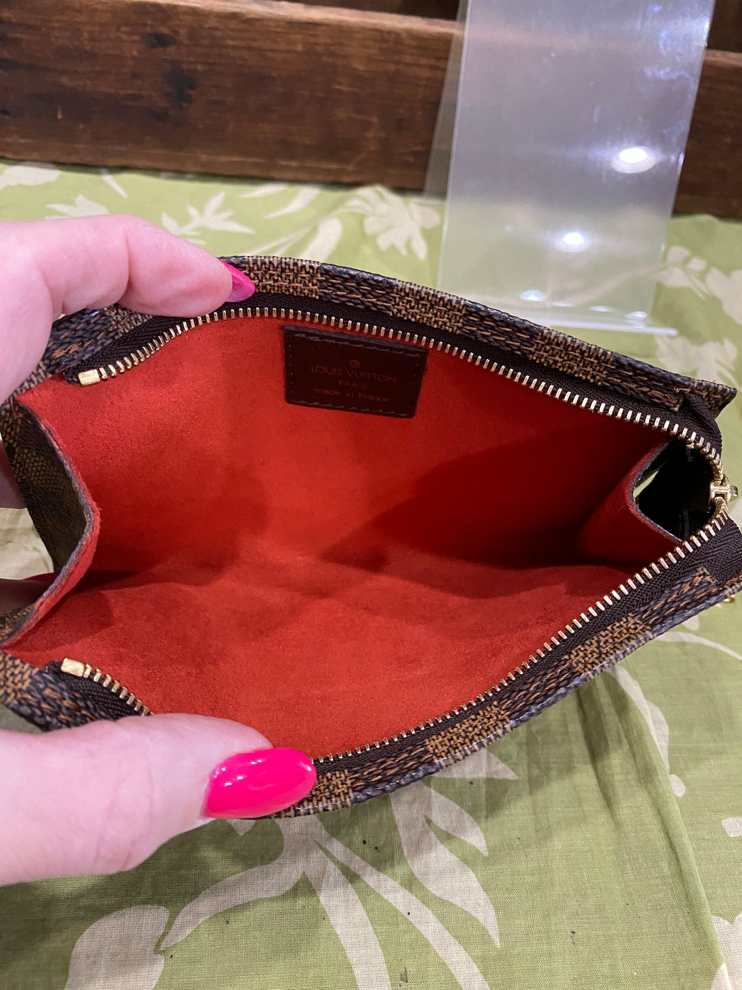 Bucket Pouch PM in DE print-comes with original wristlet strap