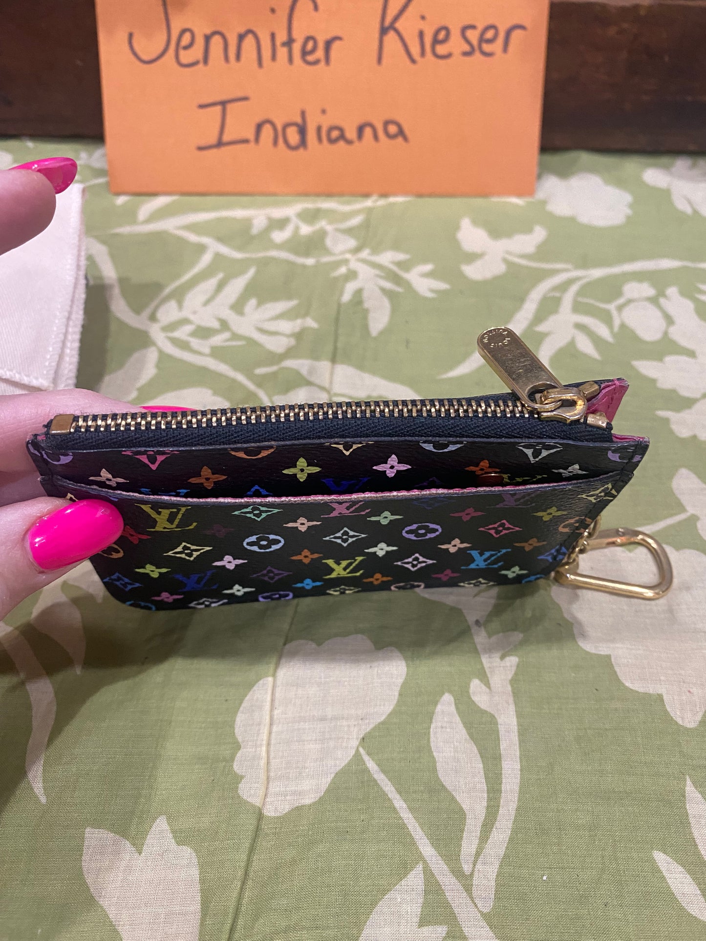 Black Multicolor Pochette Cles NM Key Pouch