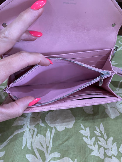 New Wave Calf Leather Long Wallet Wristlet