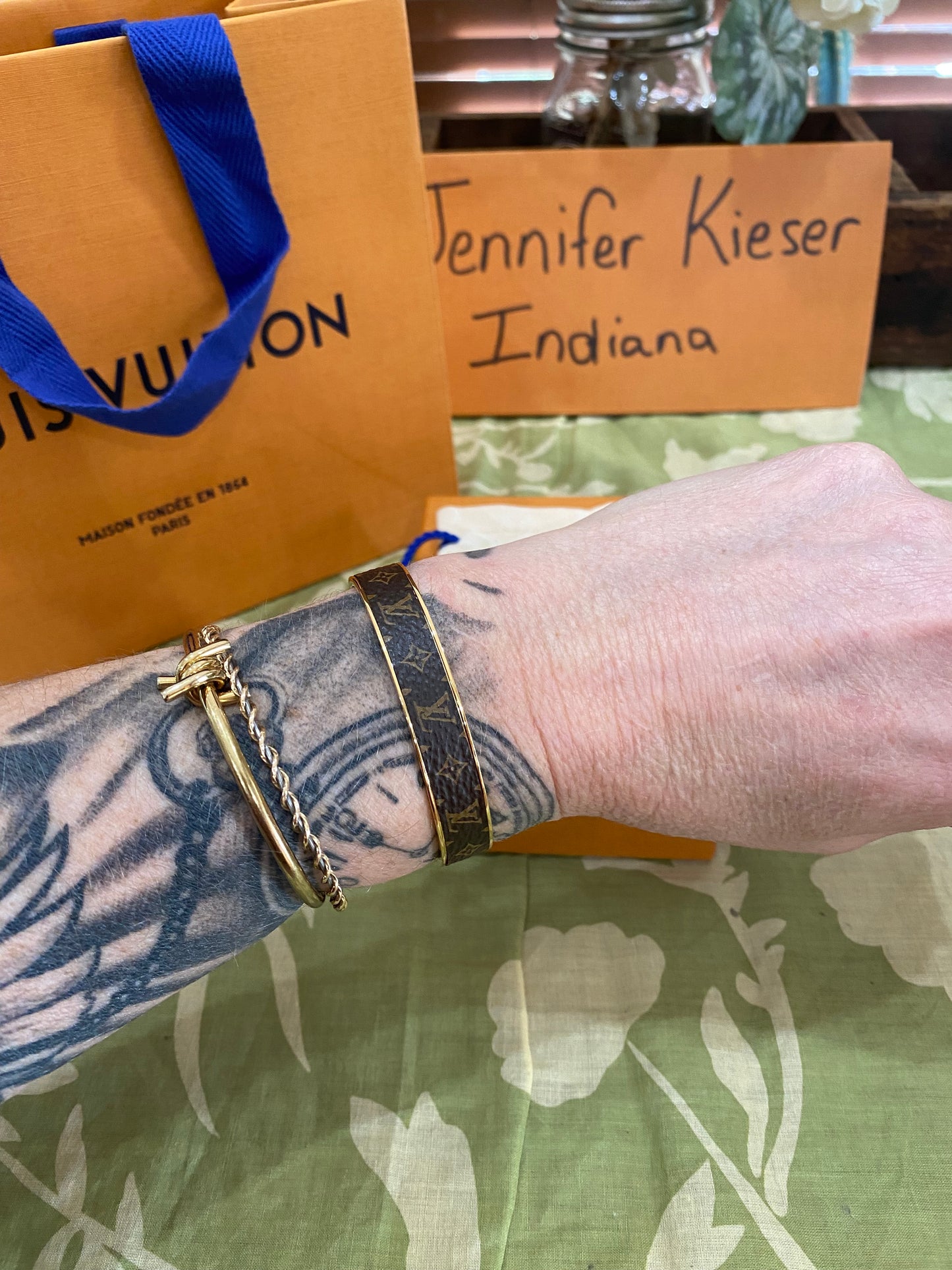 Monogram Jonck Wild Bangle Cuff Bracelet