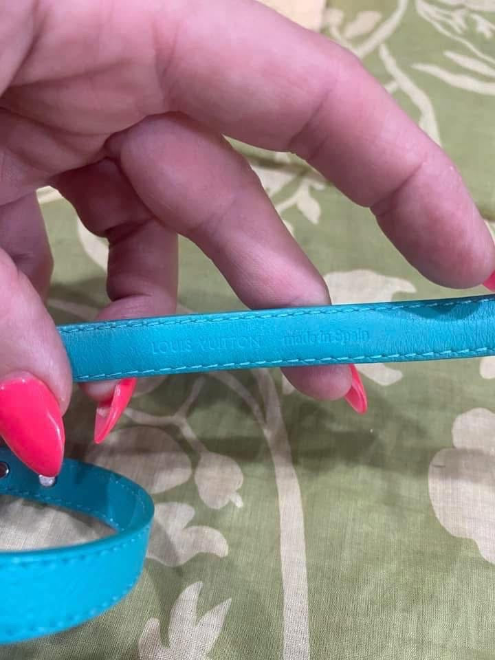 Lockit Double Wrap Bracelet in monogram & turquoise
