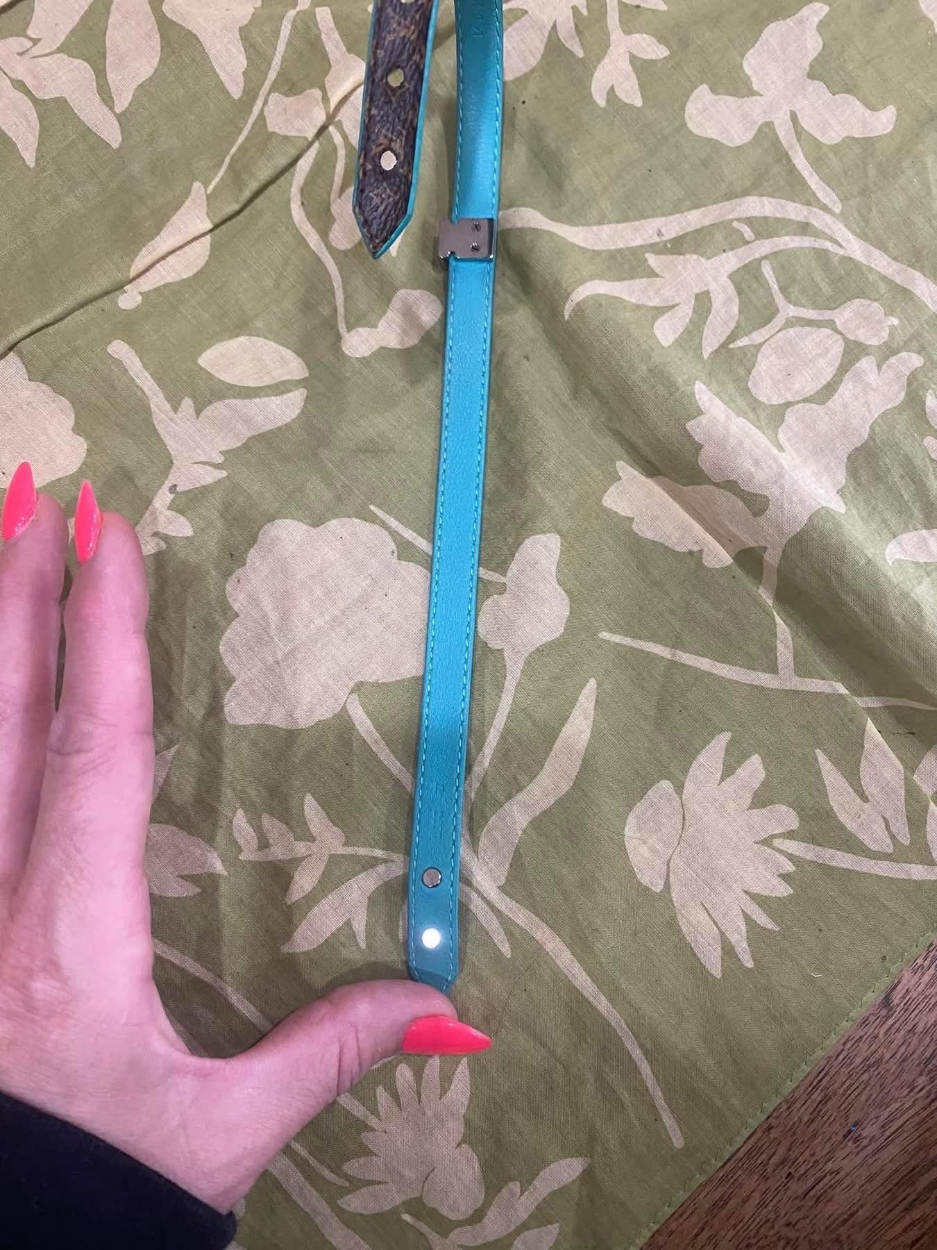 Lockit Double Wrap Bracelet in monogram & turquoise