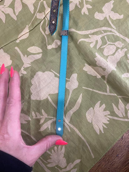 Lockit Double Wrap Bracelet in monogram & turquoise