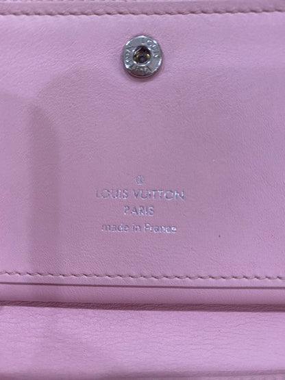 New Wave Calf Leather Compact Wallet in Rose Ballerine
