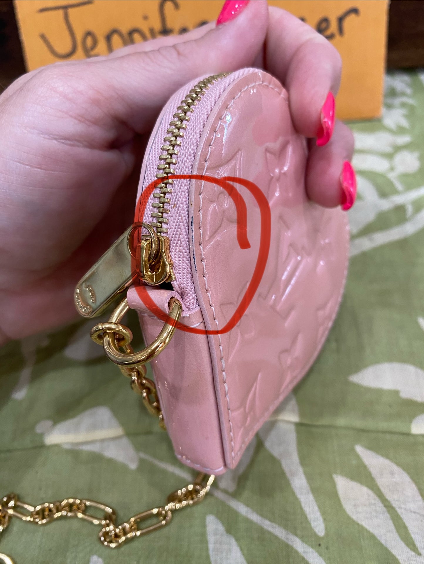 Pink Vernis Heart Coin Purse/Bag Charm