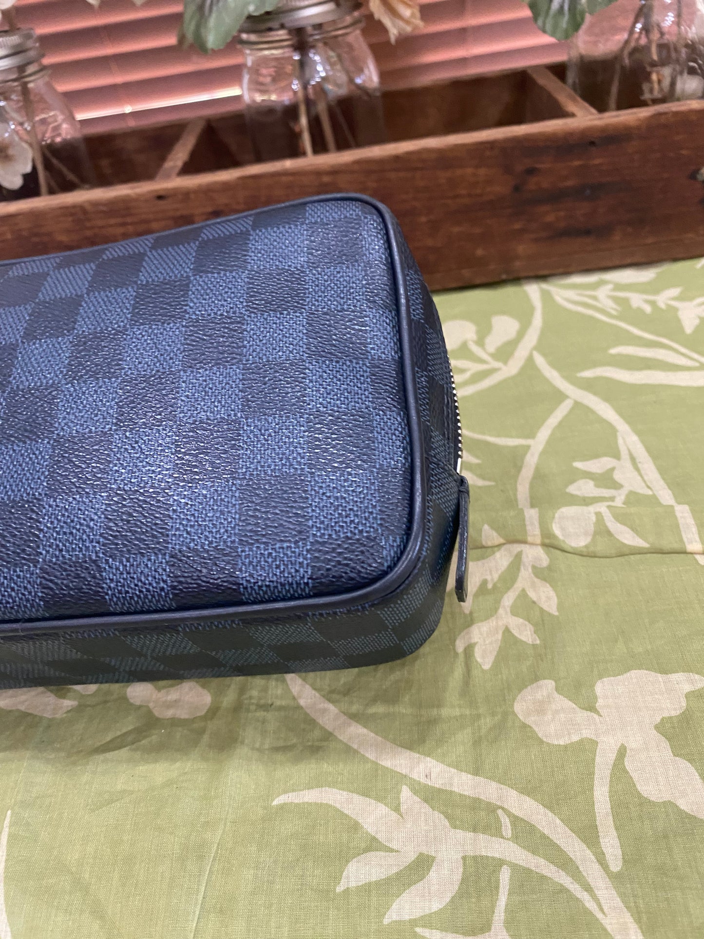 Cobalt Damier Toiletry Pouch PM