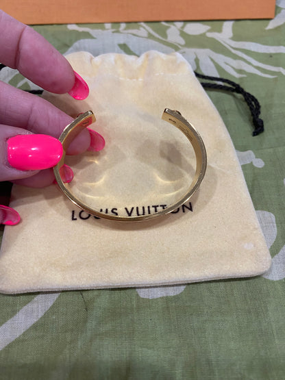 Pink Monogram Jonck Wild Bangle Cuff Bracelet