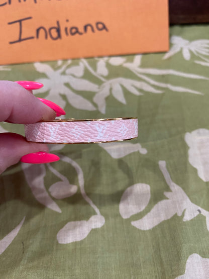 Pink Monogram Jonck Wild Bangle Cuff Bracelet
