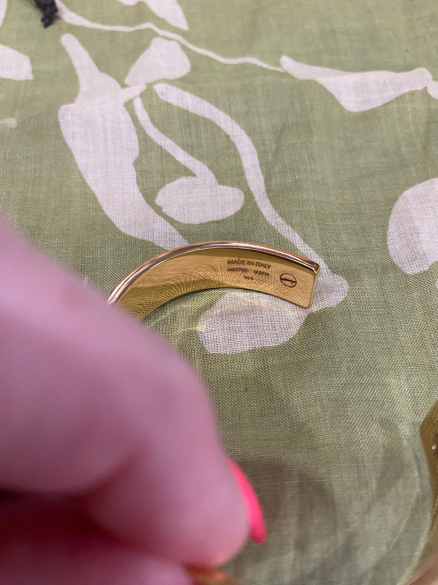 Pink Monogram Jonck Wild Bangle Cuff Bracelet