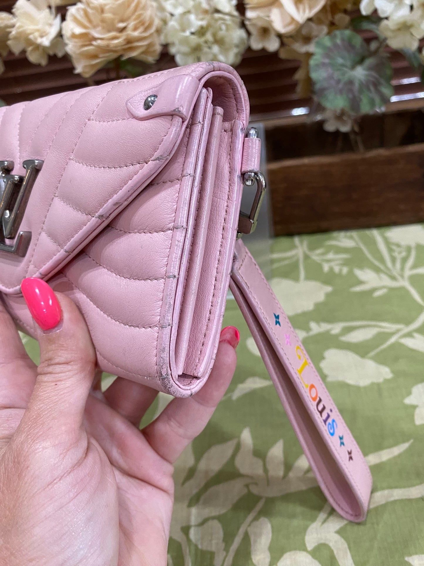 New Wave Calf Leather Long Wallet Wristlet