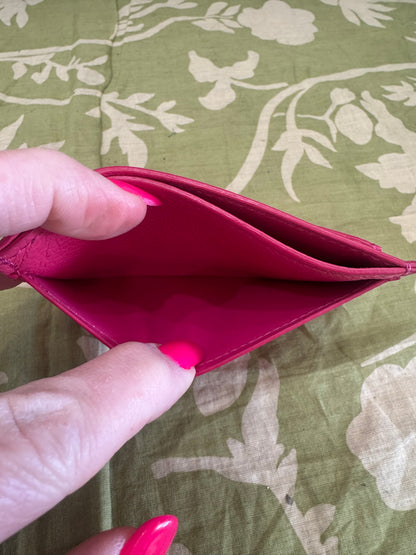 Lockme Credit Card Holder (Calfskin Pink Leather)