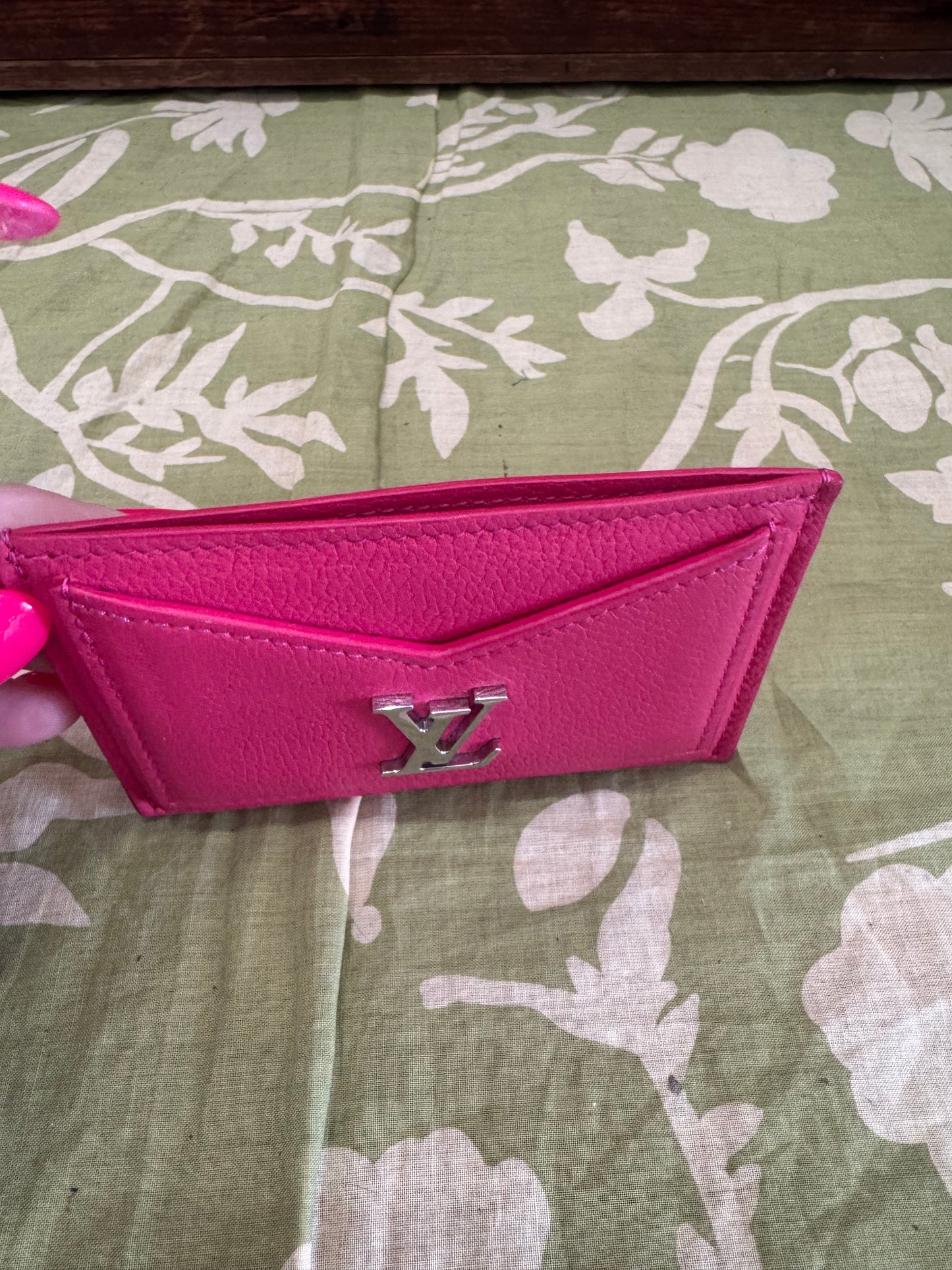Lockme Credit Card Holder (Calfskin Pink Leather)