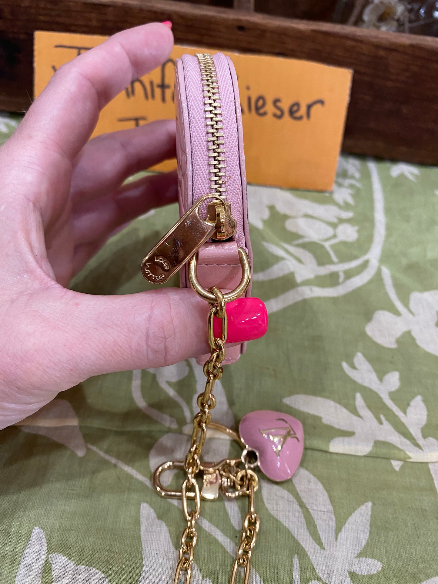 Pink Vernis Heart Coin Purse/Bag Charm