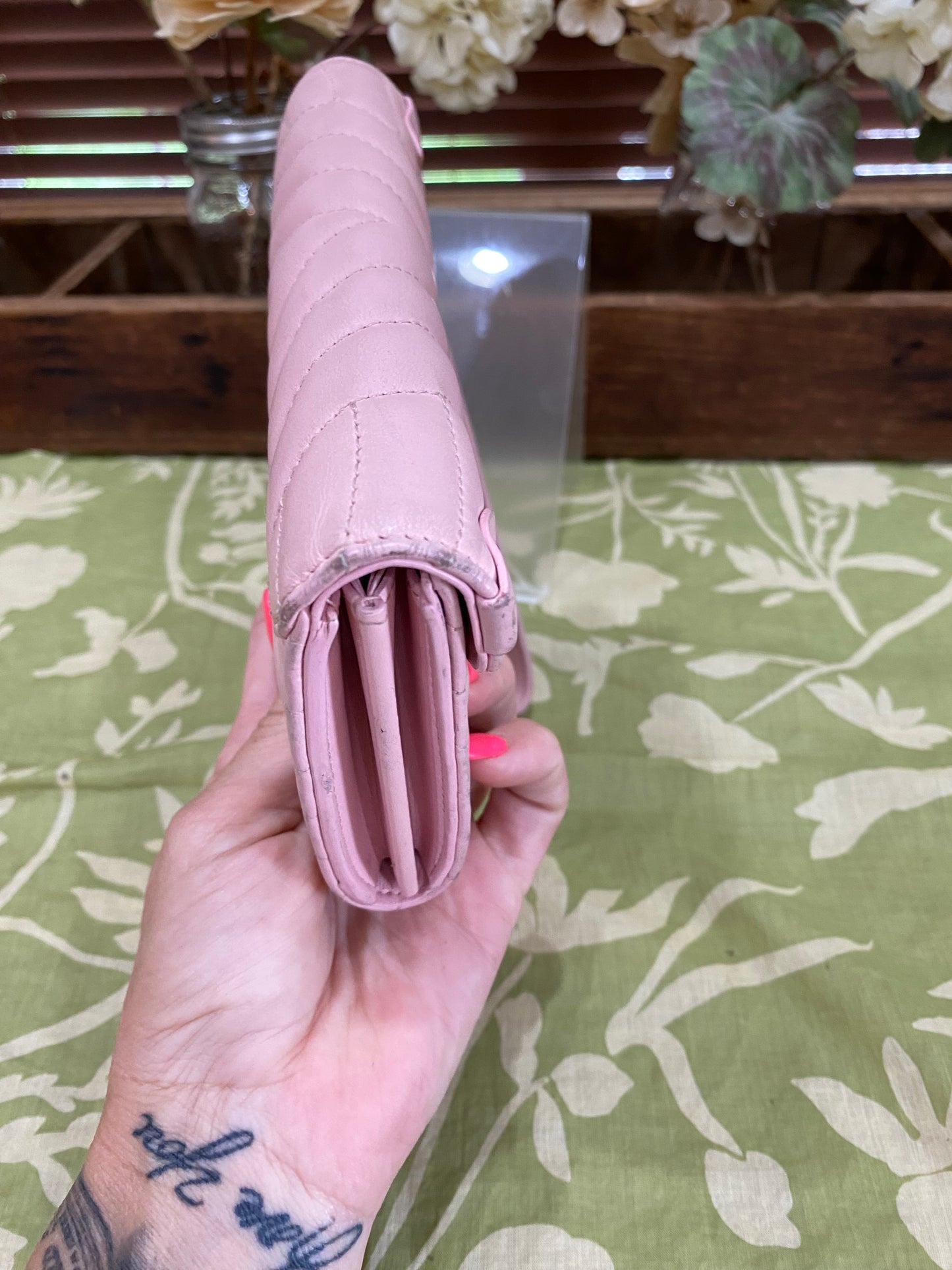New Wave Calf Leather Long Wallet Wristlet