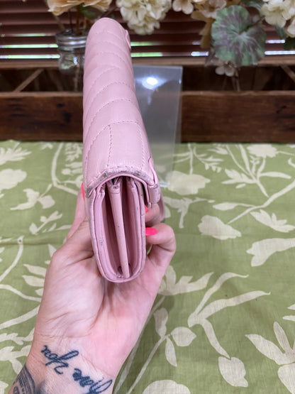 New Wave Calf Leather Long Wallet Wristlet