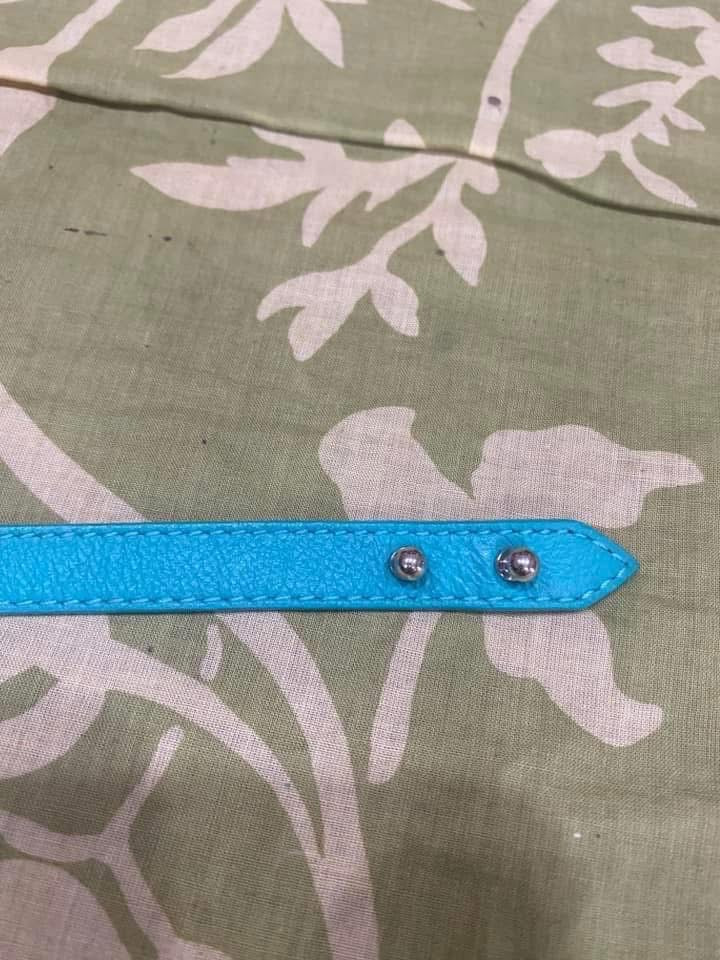Lockit Double Wrap Bracelet in monogram & turquoise