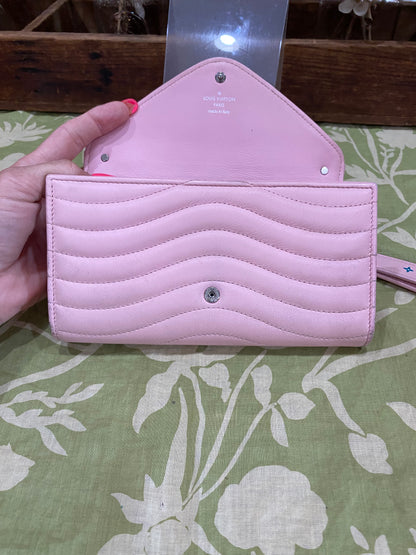 New Wave Calf Leather Long Wallet Wristlet