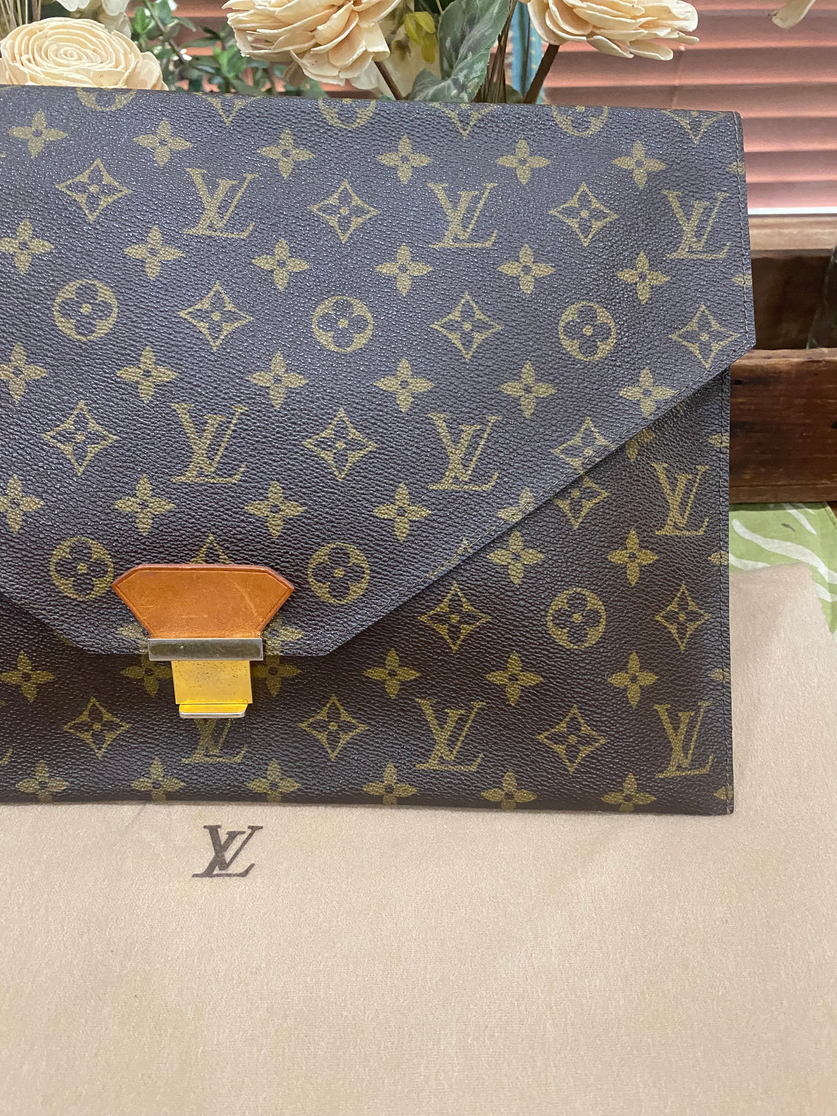 Vintage Poche Plate Envelope Document Clutch