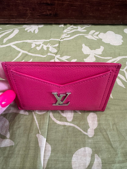 Lockme Credit Card Holder (Calfskin Pink Leather)