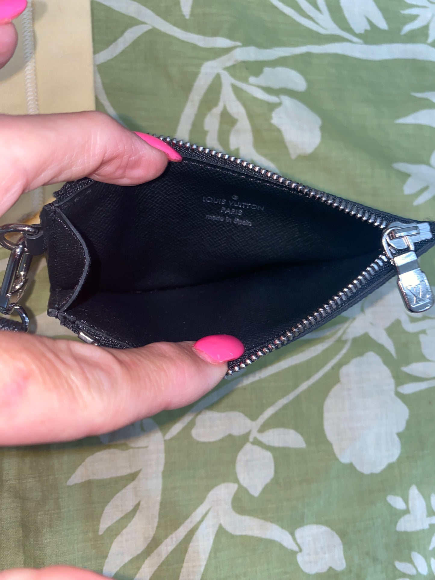 Damier Graphite Card Pouch with Removable Wristlet Strap