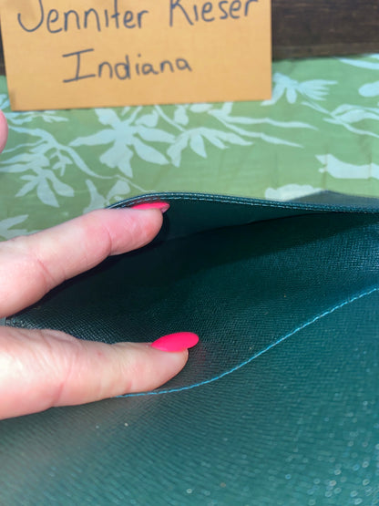 Checkbook Cover in green taiga leather