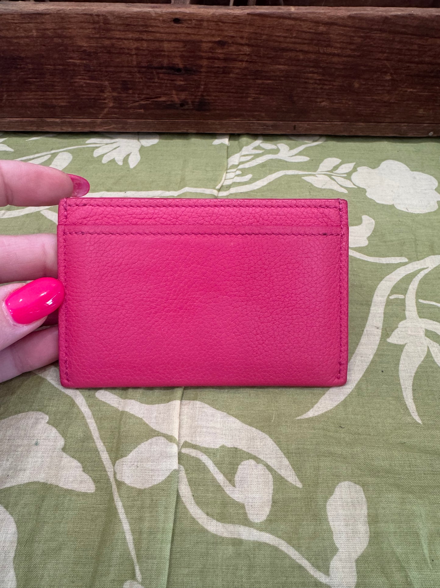 Lockme Credit Card Holder (Calfskin Pink Leather)
