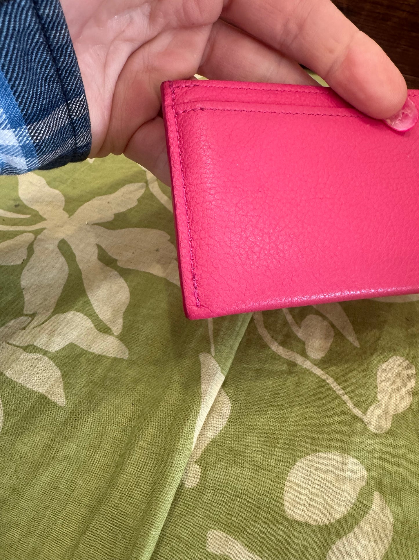 Lockme Credit Card Holder (Calfskin Pink Leather)