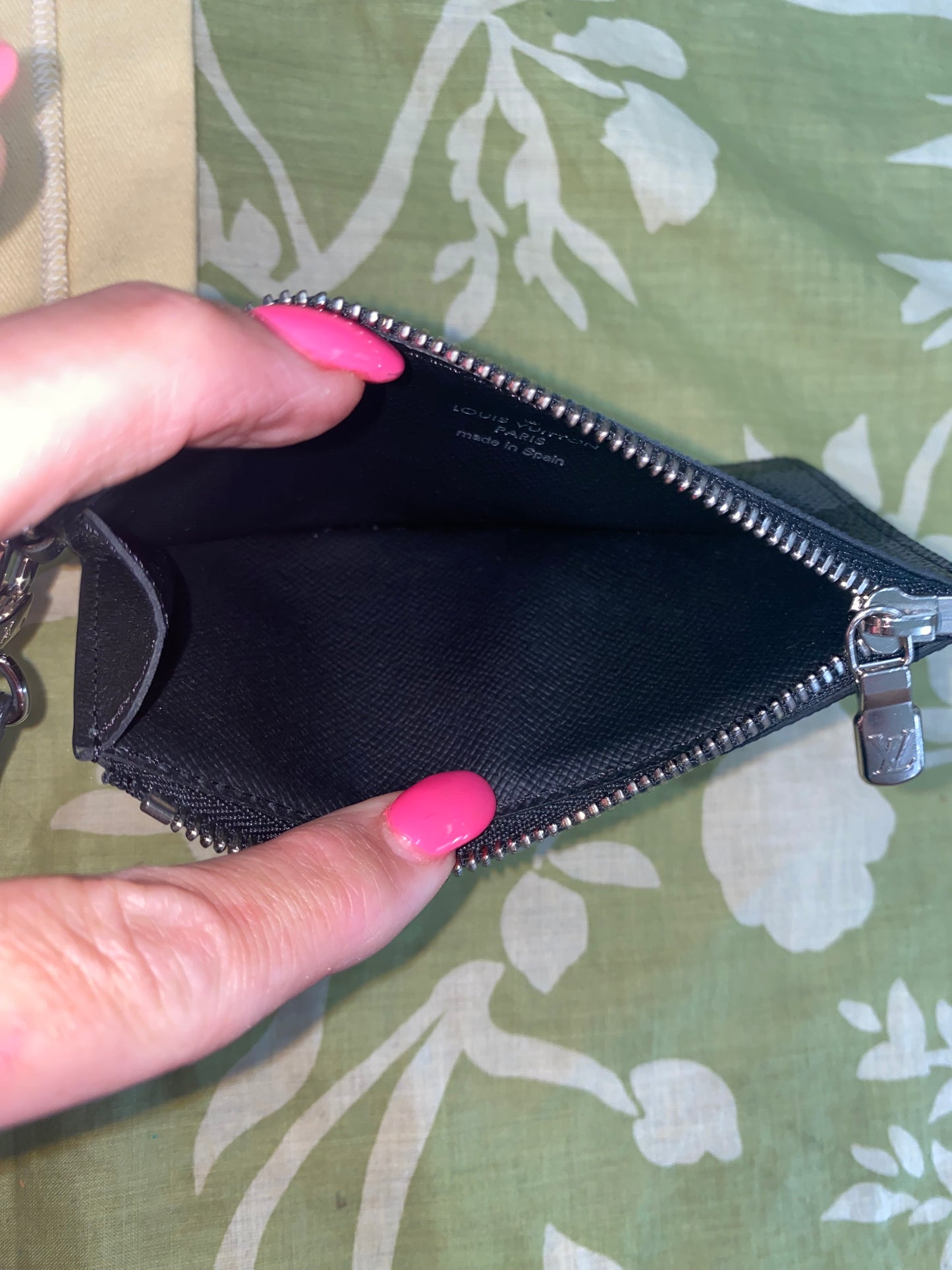 Damier Graphite Card Pouch with Removable Wristlet Strap