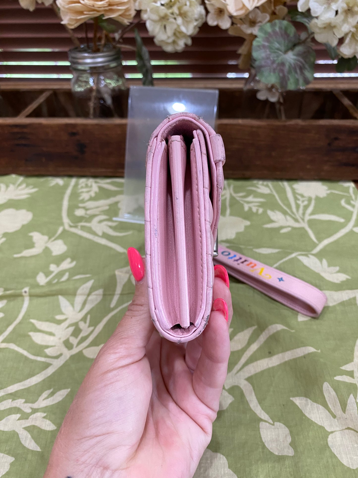 New Wave Calf Leather Long Wallet Wristlet