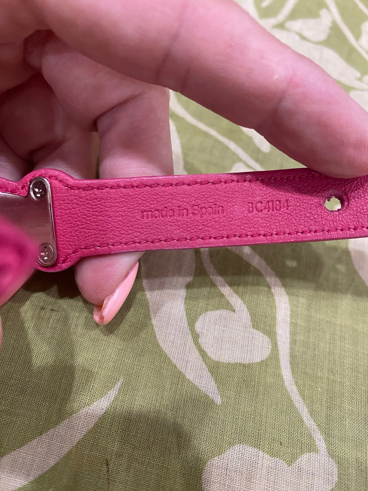 Pink EPI Leather Bracelet