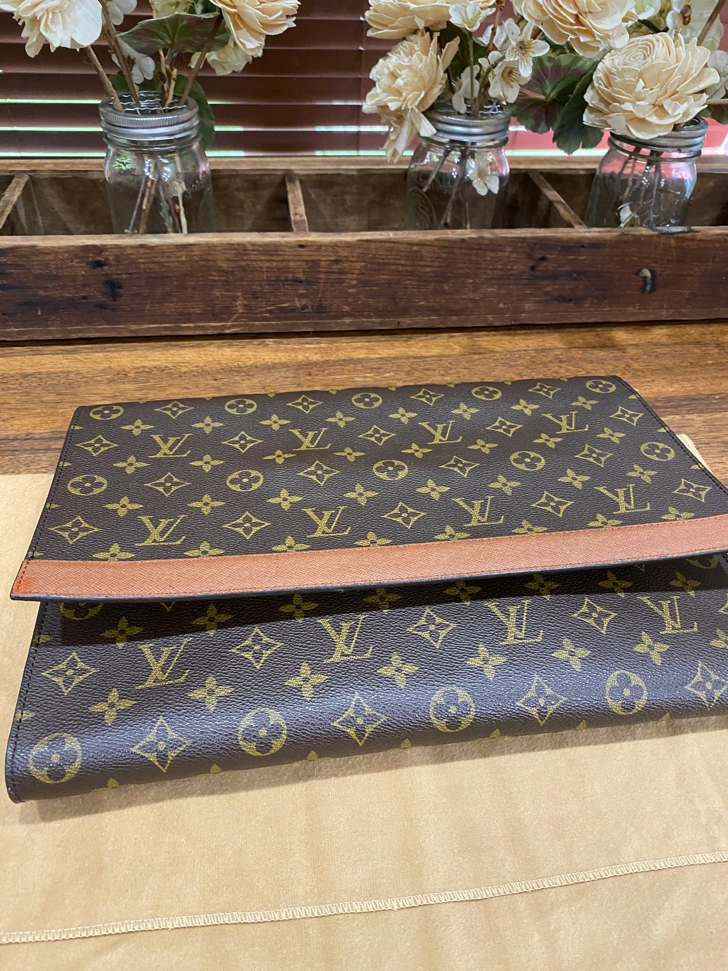 Vintage Porte Document Business Envelope Clutch