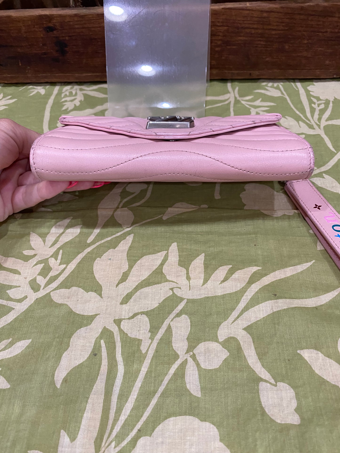 New Wave Calf Leather Long Wallet Wristlet