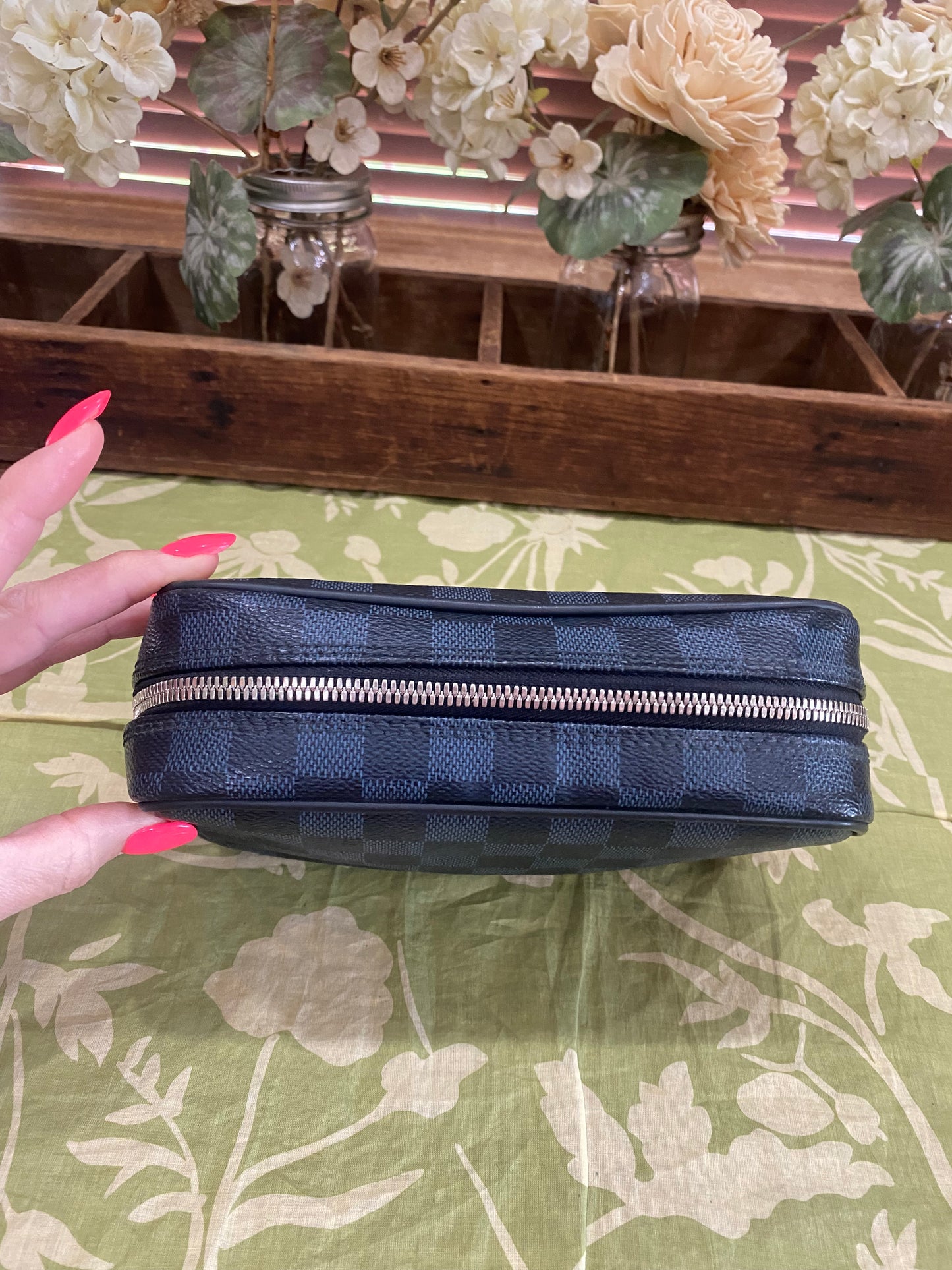 Cobalt Damier Toiletry Pouch PM