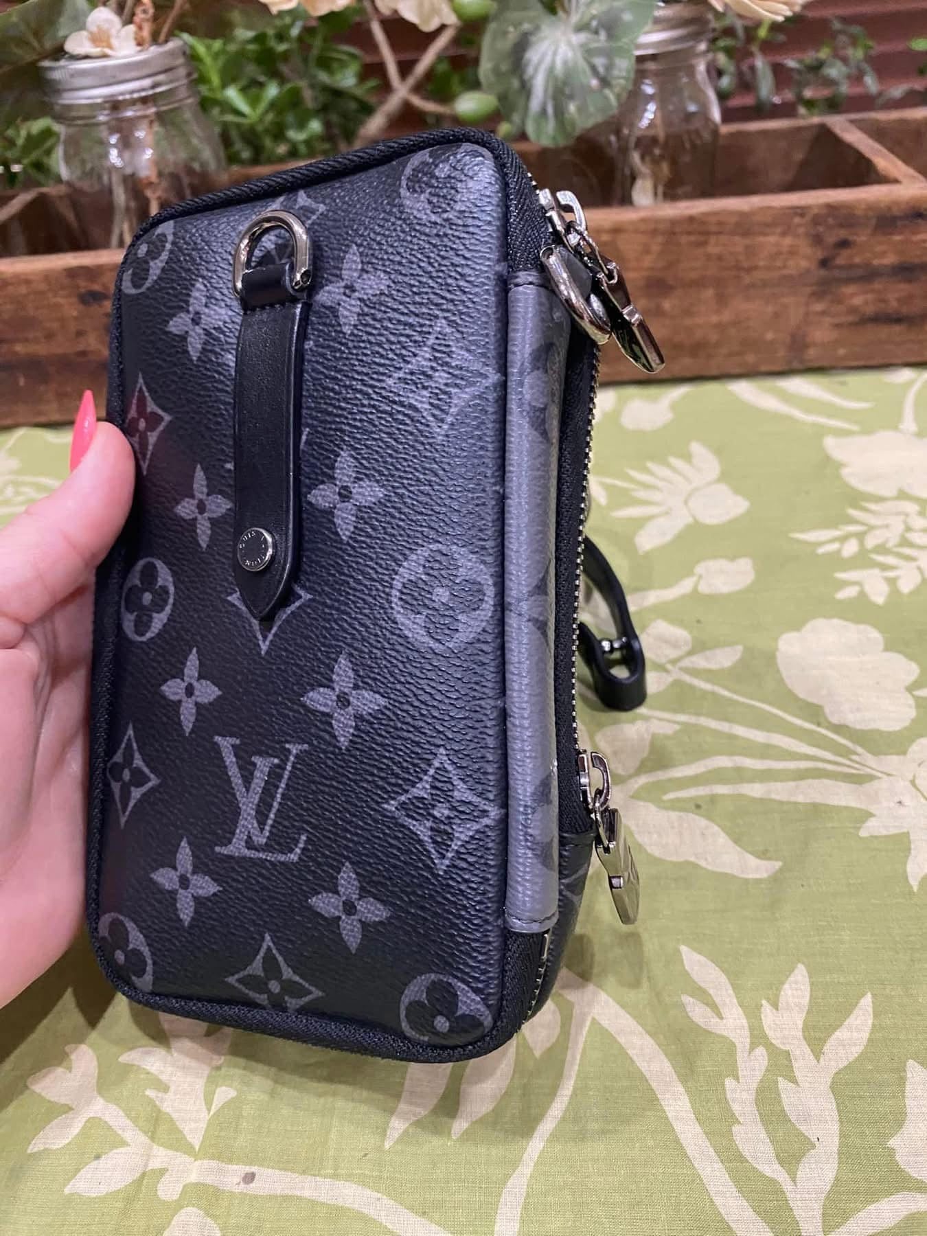 Reverse Monogram Eclipse Double Phone Pouch