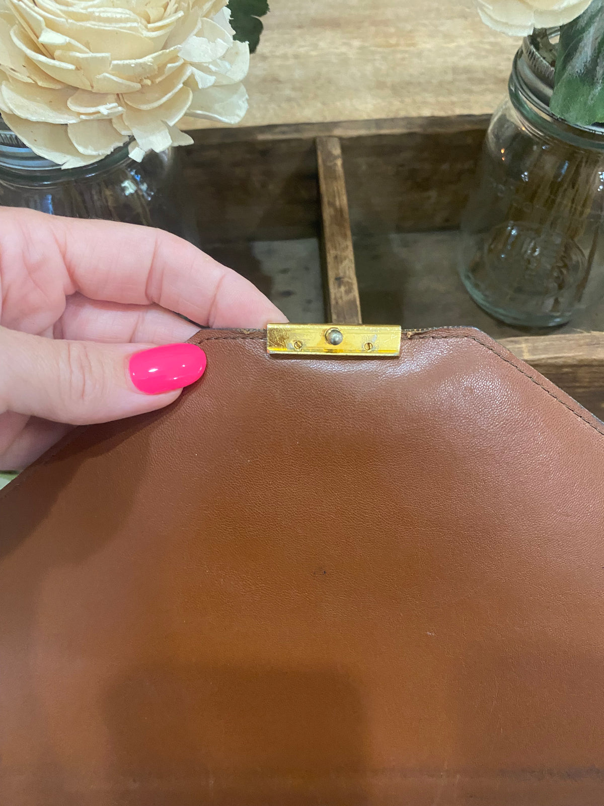 Vintage Poche Plate Envelope Document Clutch