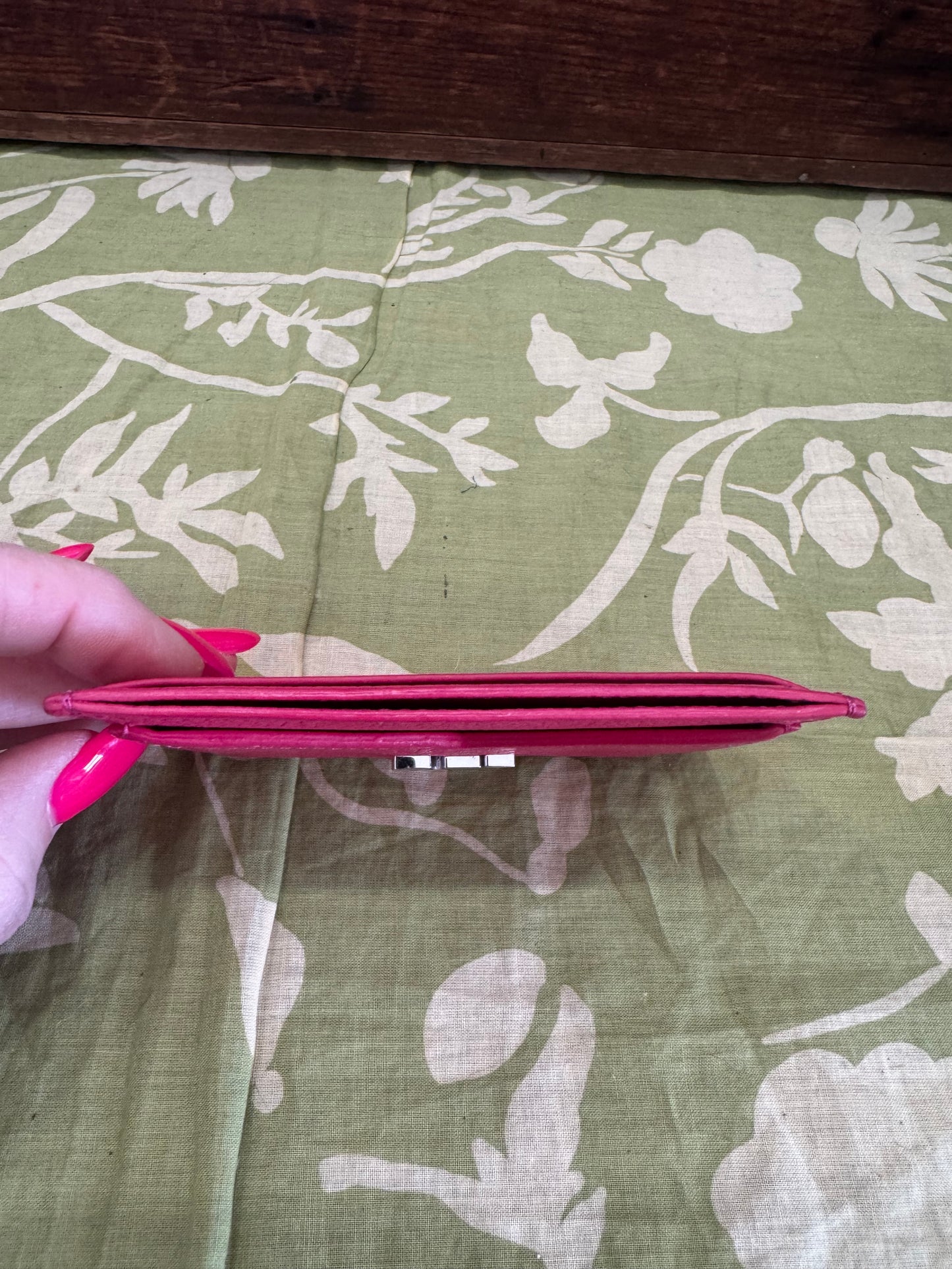Lockme Credit Card Holder (Calfskin Pink Leather)