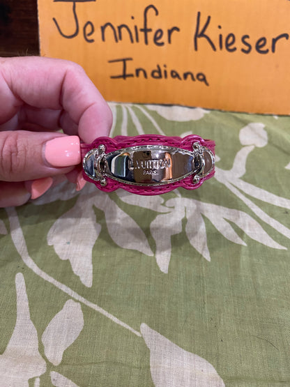 Pink EPI Leather Bracelet