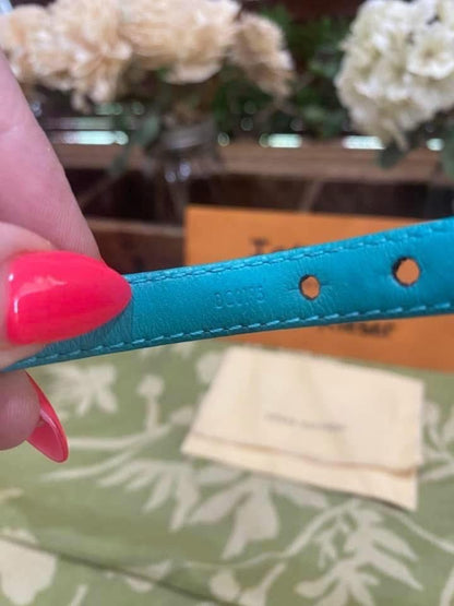 Lockit Double Wrap Bracelet in monogram & turquoise