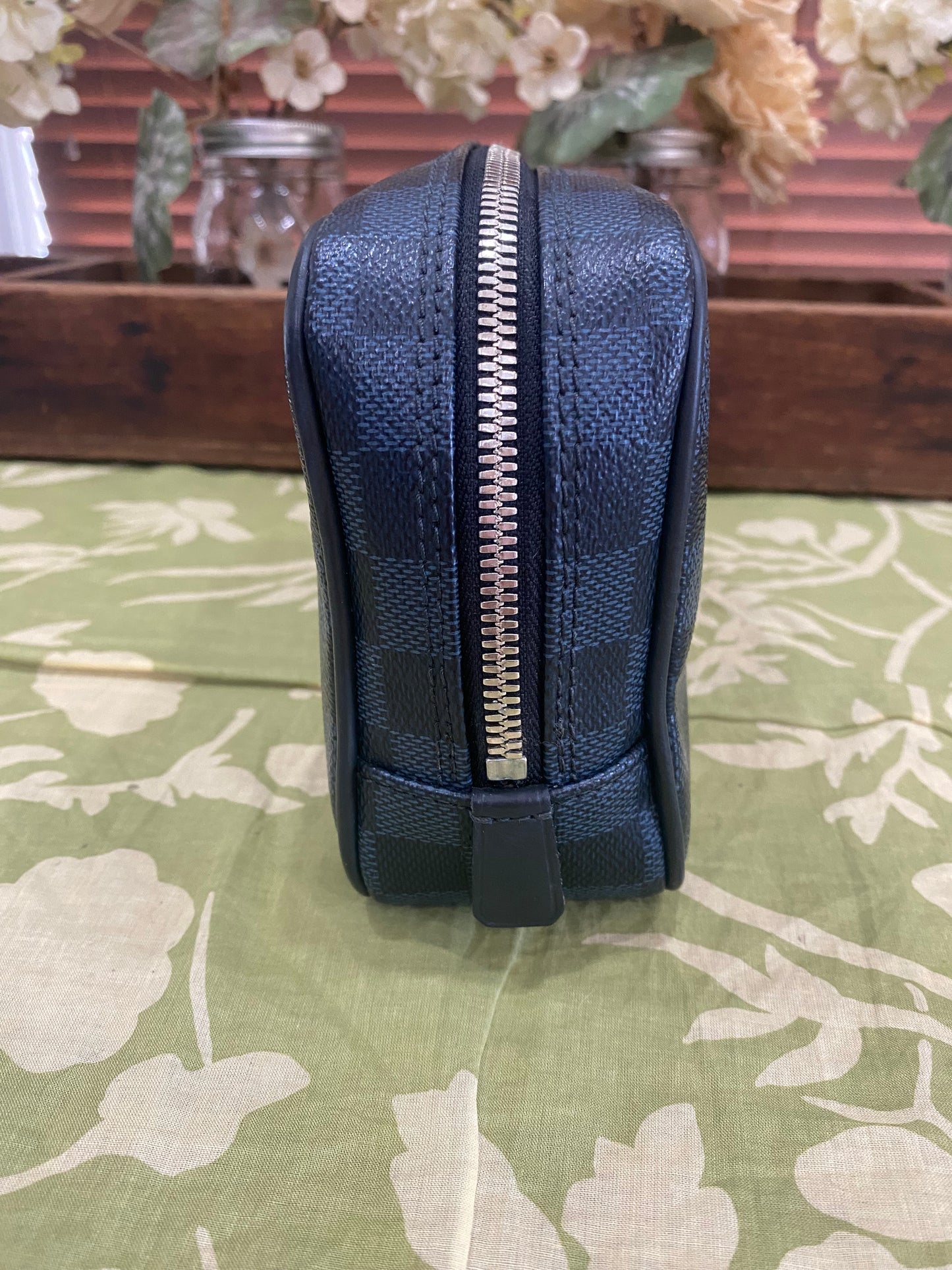 Cobalt Damier Toiletry Pouch PM
