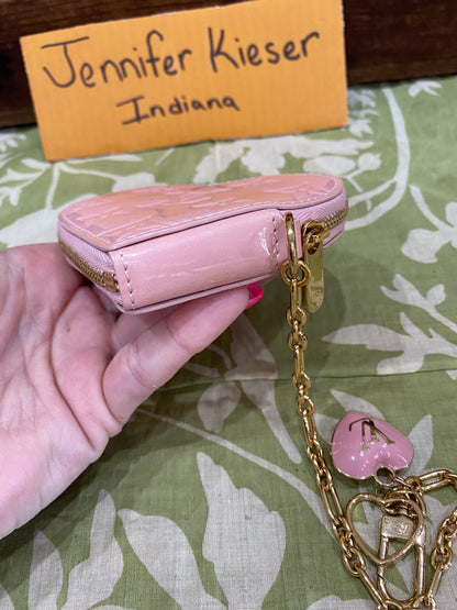 Pink Vernis Heart Coin Purse/Bag Charm