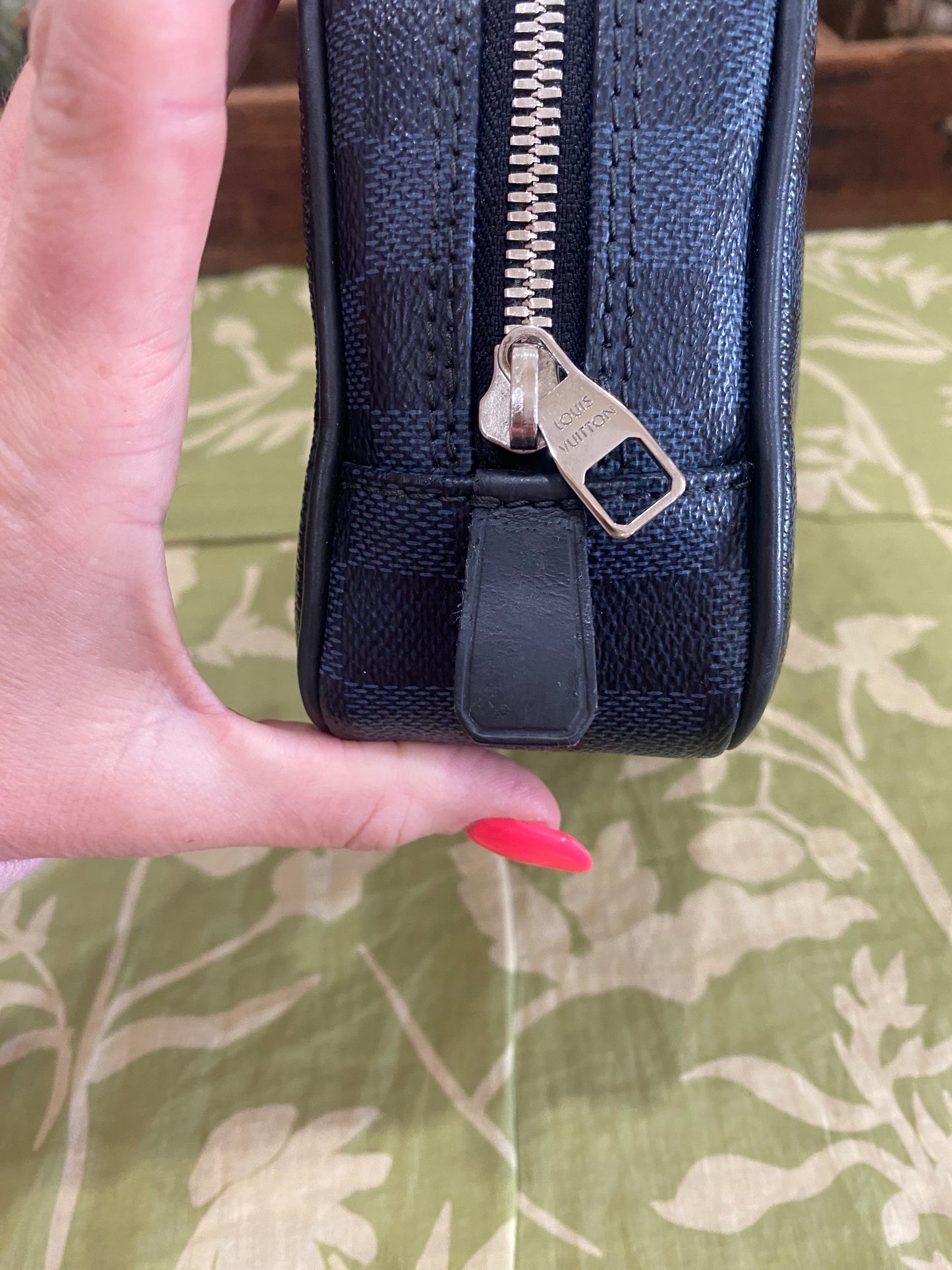 Cobalt Damier Toiletry Pouch PM