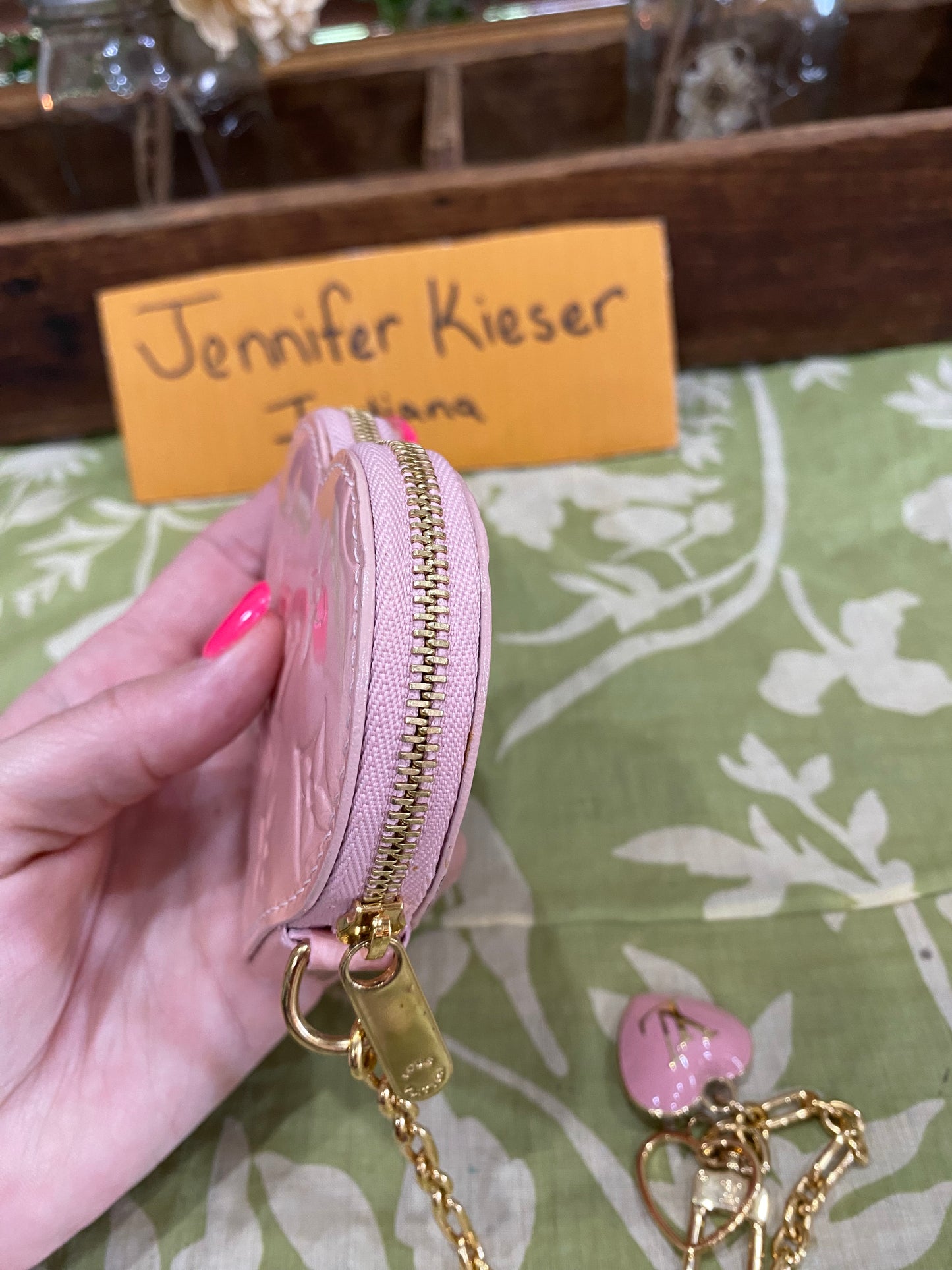 Pink Vernis Heart Coin Purse/Bag Charm