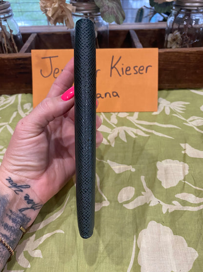 Checkbook Cover in green taiga leather