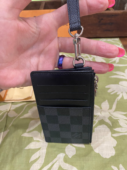 Damier Graphite Card Pouch with Removable Wristlet Strap