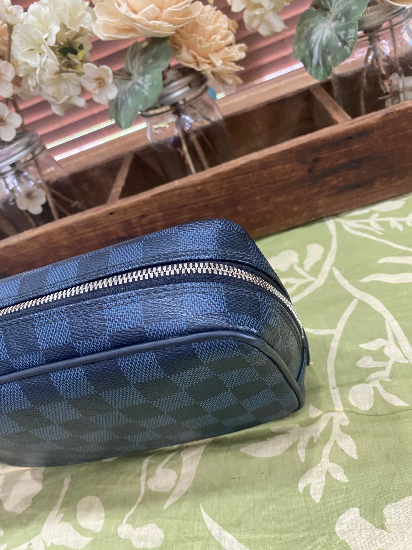 Cobalt Damier Toiletry Pouch PM